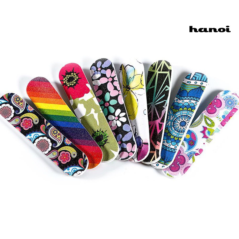 Hi * 10Pcs File Nail Art Mini Dua Sisi Bunga Untuk Poles Buffing Sanding