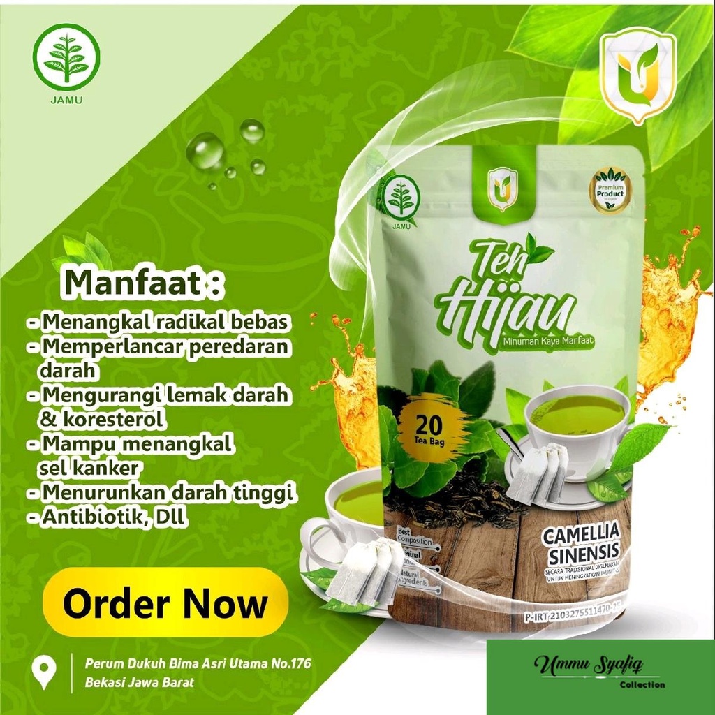 

Teh Hijau Celup Premium Usybah 20 Bags Menjaga Kesehatan Jantung