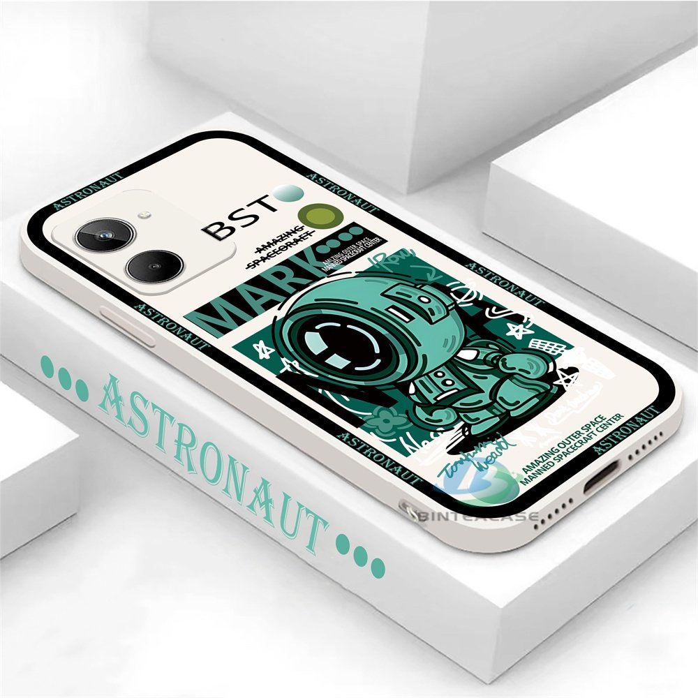 Casing ip  iPhone 13 Pro MAX 13Pro 13ProMax 12 12ProMax 11 11Pro 11ProMax X XS MAX XR SE 2020 Ip6 7 8 Green Series Astronot Casing Ponsel Silikon Lembut Binteacase