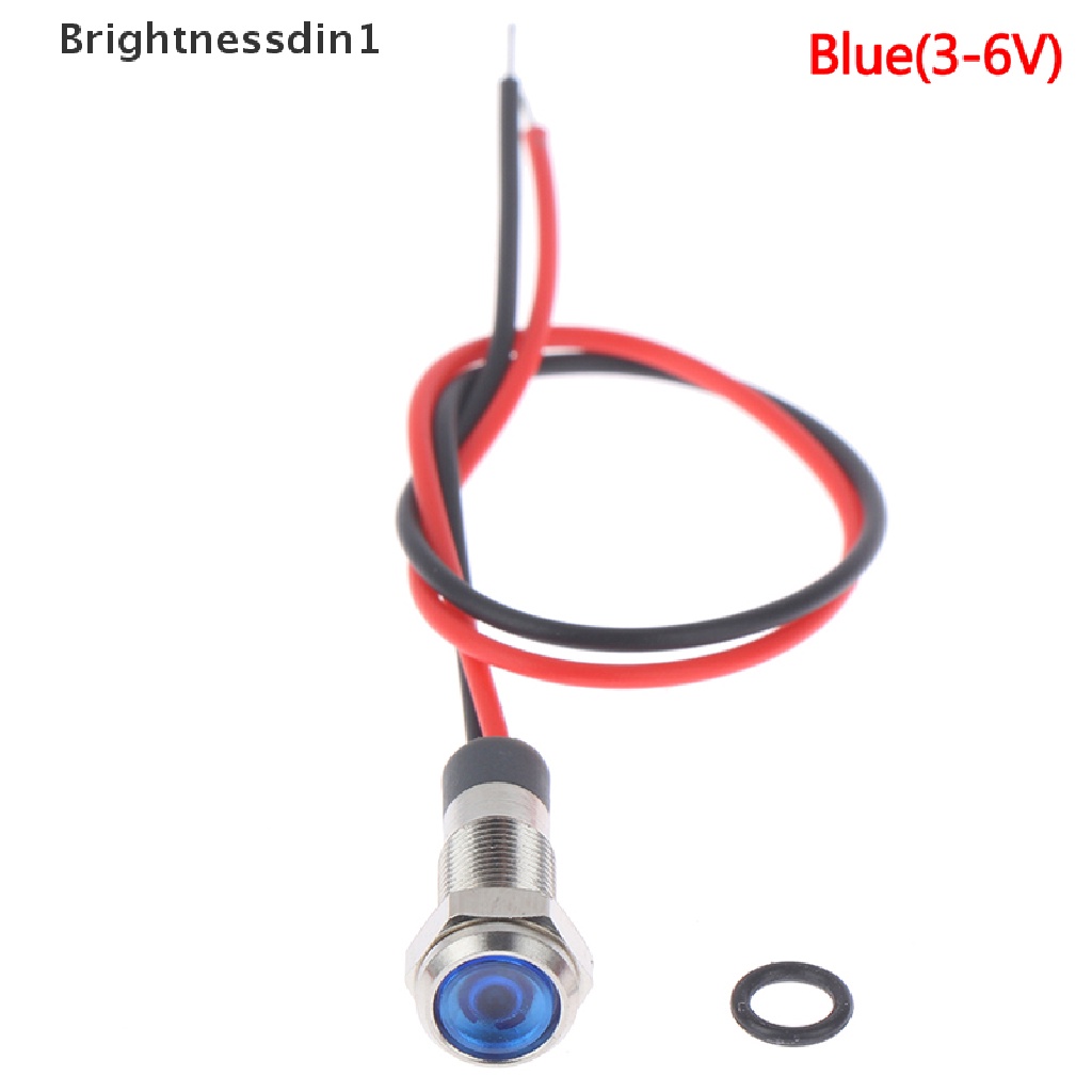 [Brightnessdin1] P67 waterproof 6mm Lampu Indikator Peringatan Logam led 3v 5v 6v 12v 24v 220v Butik