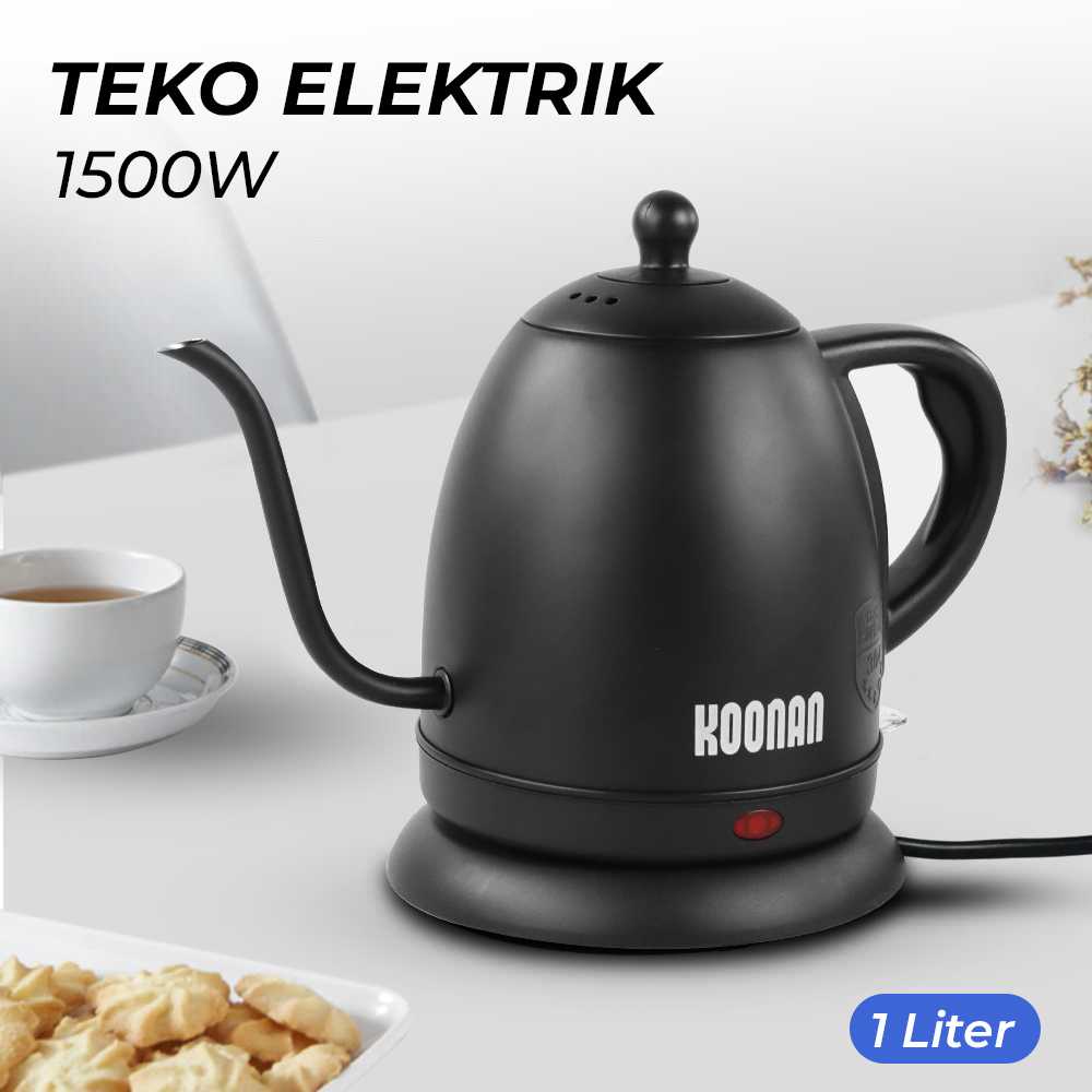 (BISA COD) FTIHSHP Koonan Teko Elektrik Pitcher Kopi Teh Stainless 1500W 1L - Y12-A2