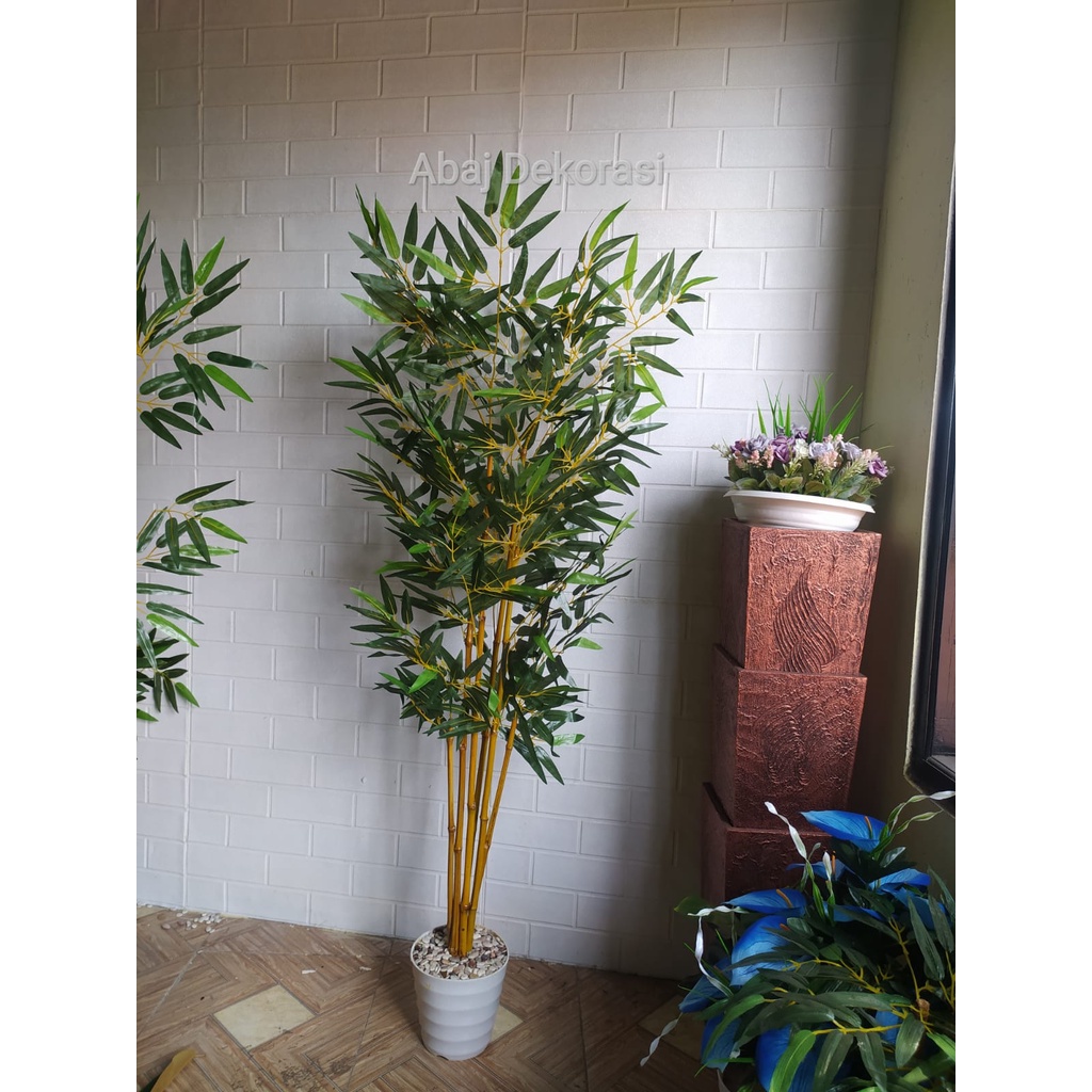 Pohon Bambu Artificial 140cm Pohon Bambu Partisi/Bambu Hias/Dekorasi Rumah/Pohon Pojok/Bunga Sudut/H