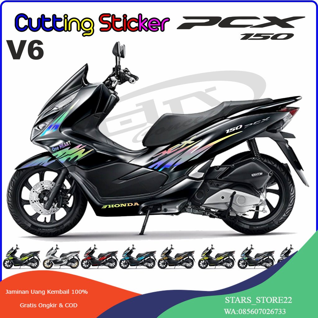 STRIPING CUTTING STIKER HONDA PCX 160 PCX 150 DESAIN 2023 SPORTY Sticker    Variasi 6 lis modif moto