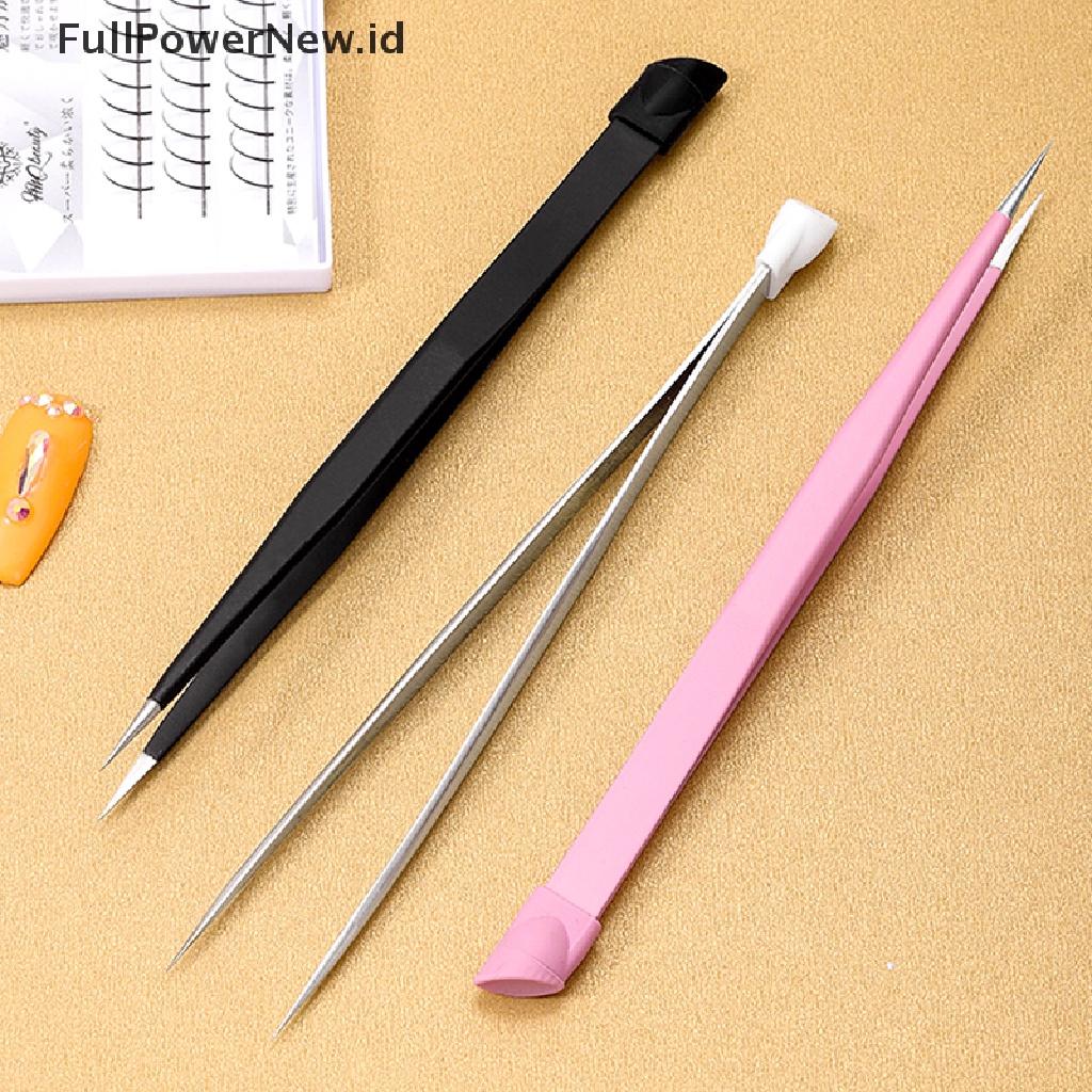 Power Pinset Kuku 3D Rhinestones Picker Nail Art Tools Dengan Kepala Penekan Silikon ID