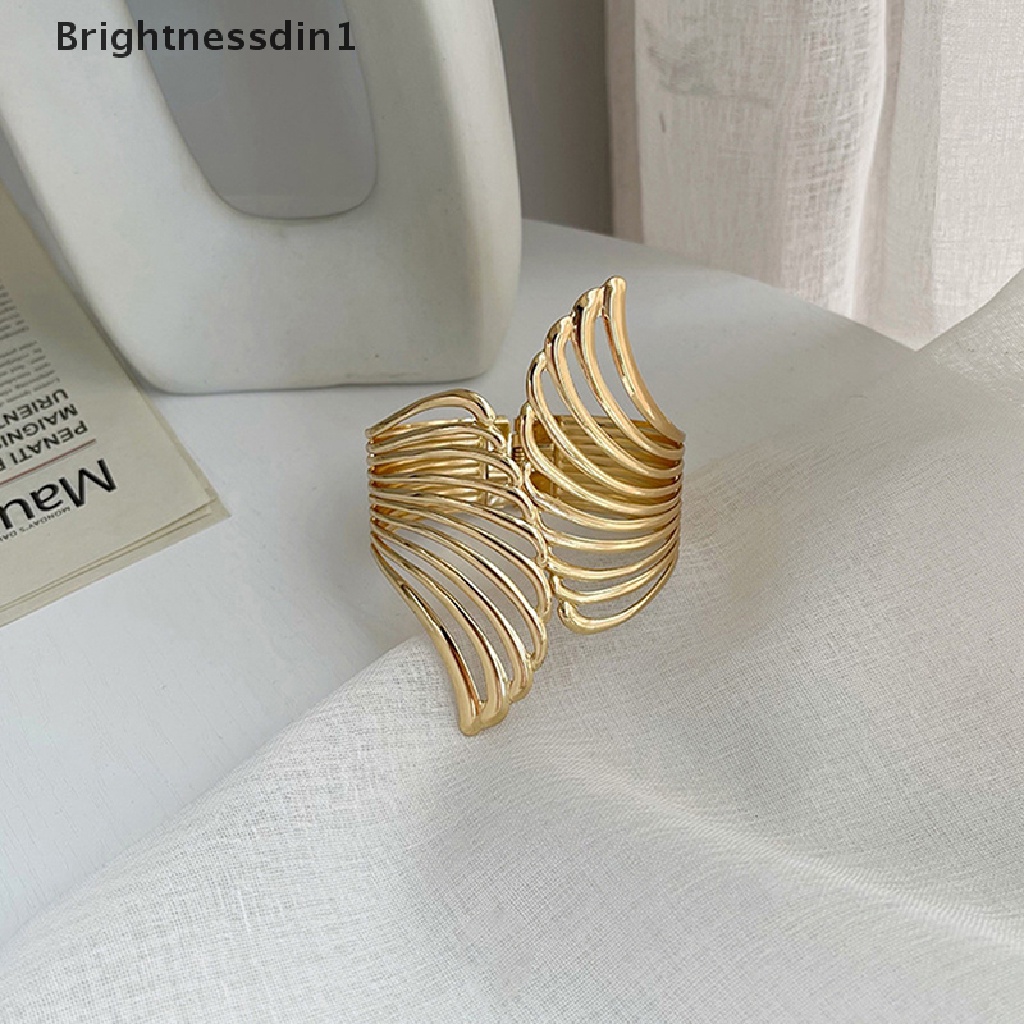 [Brightnessdin1] Tali Klip Gorden Free Punching Metal Light Surface Wings Pattern Buckle Butik Emas