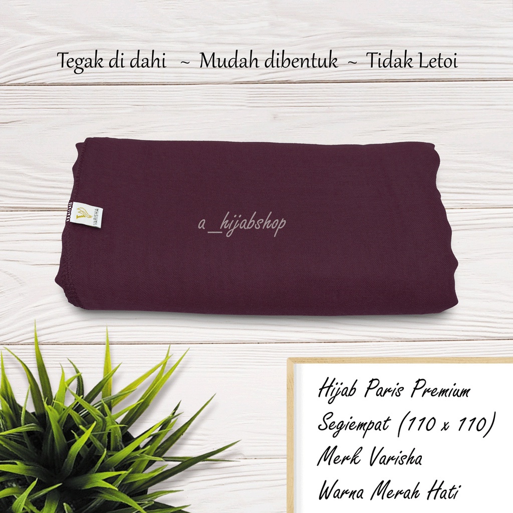 Kerudung Jilbab Segi Empat Bahan Katun Paris Polos Jadul Premium Varisha By Mardhatillah Warna merah