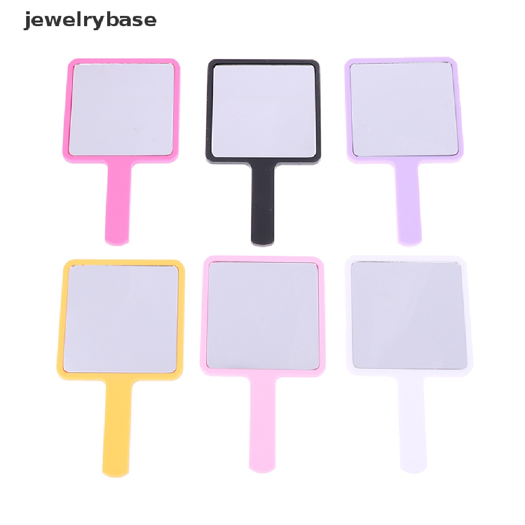 [jewelrybase] Eyelash Extension Handheld Makeup Mirror Kaca Rias Make Up Persegi Dengan Handle Butik