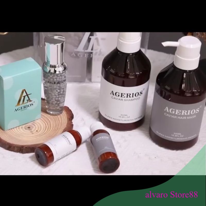 Perawatan Rambut Paket AGERIOS Silk Smooth Shampoo & Hair Mask Care Travel Kit 50ml Opsi Bayar Di Te