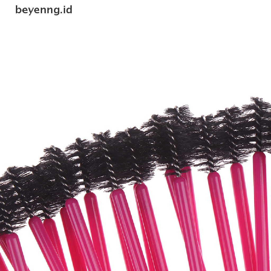 Beyen 50pcs Sisir Sikat Bulu Mata Sekali Pakai Maskara Tongkat Bulu Mata Ekstensi Aplikator ID