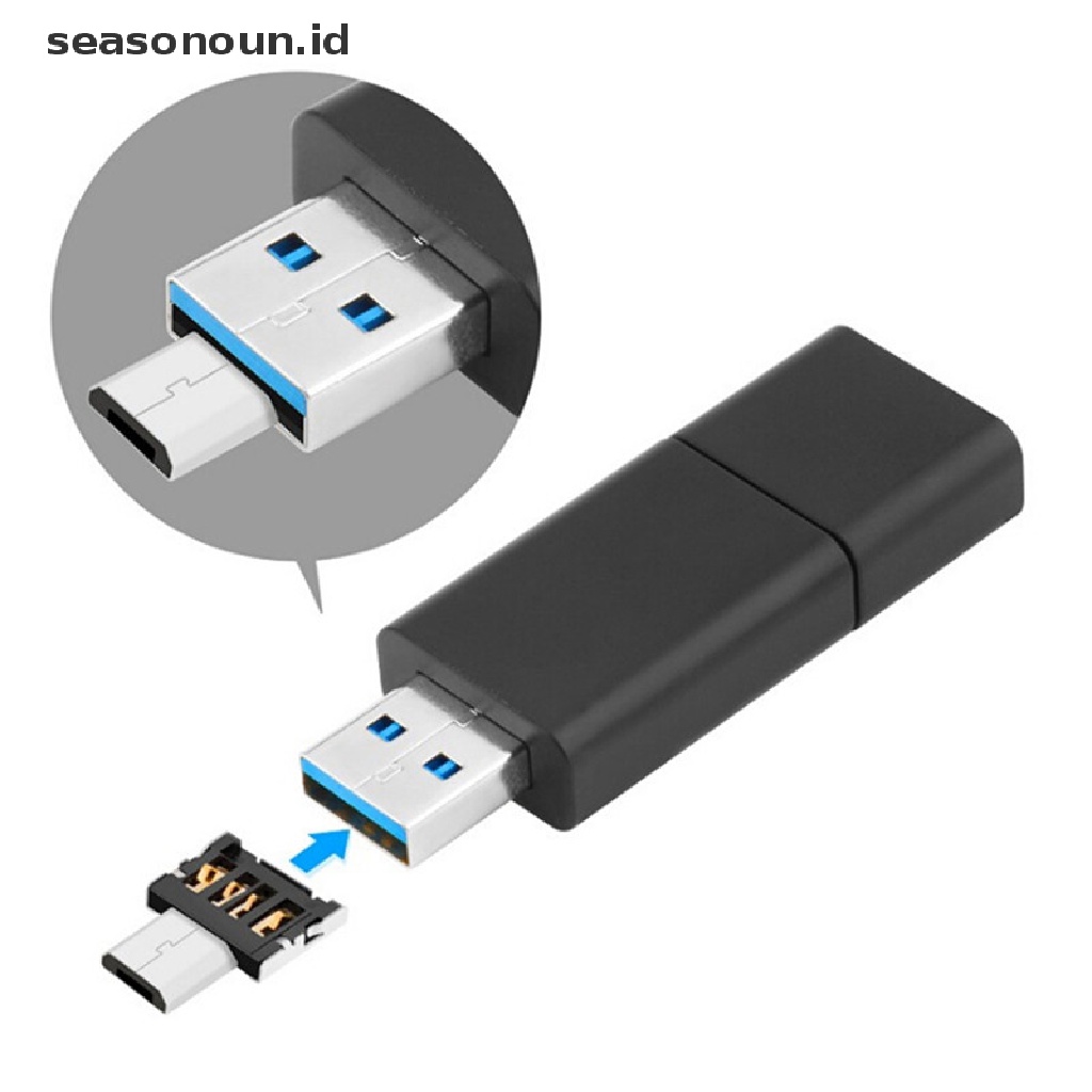 Seasonoun 2pcs USB 3.1 Type C Male to USB Female OTG Adapters Converter Untuk Ponsel Tablet.