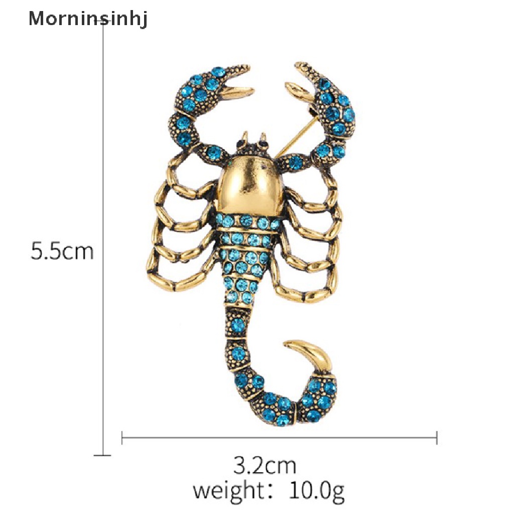 Mornin 1pc Bros Scorpion Dengan Berlian Imitasi Gold Alloy Brooch Pin Vintage Kristal  Id