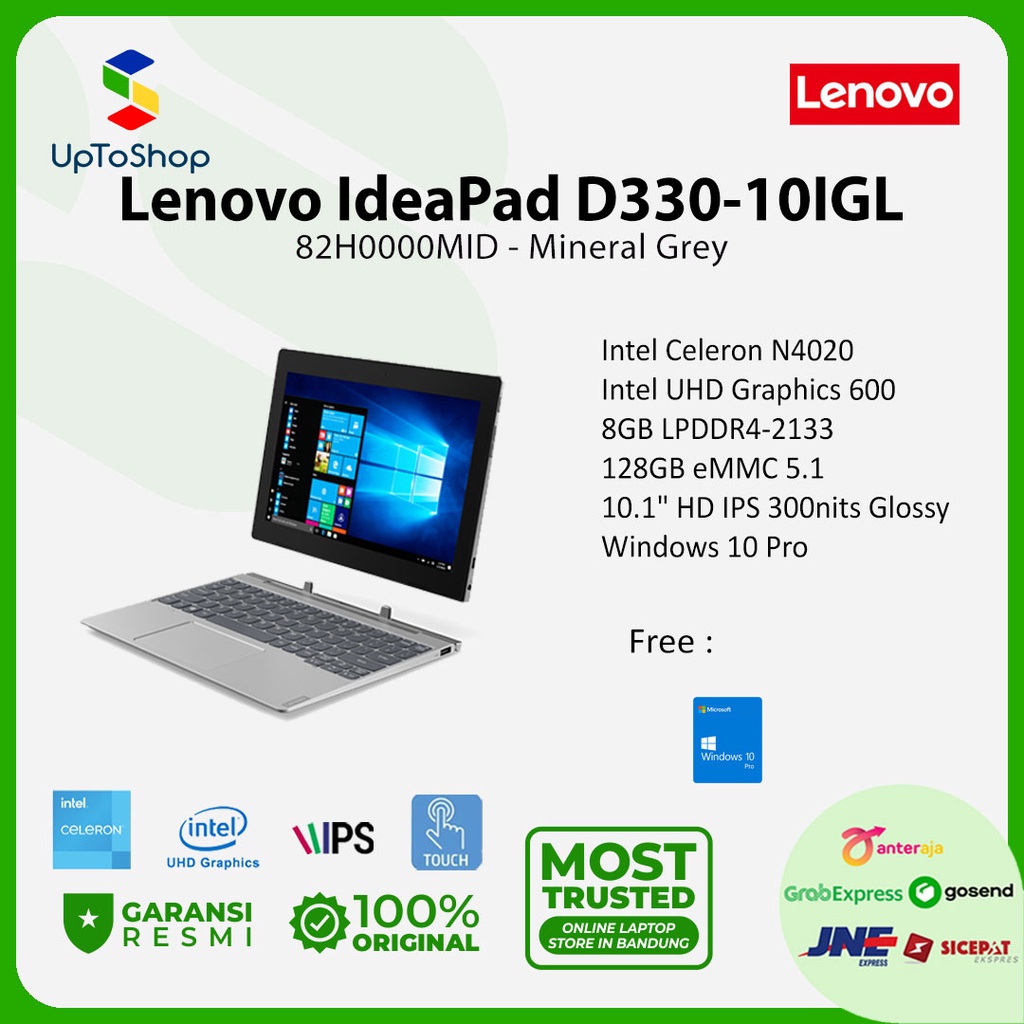 Lenovo IdeaPad D330-10IGL 0MID Celeron N4020 8GB 128GB 10,1" W10 Pro