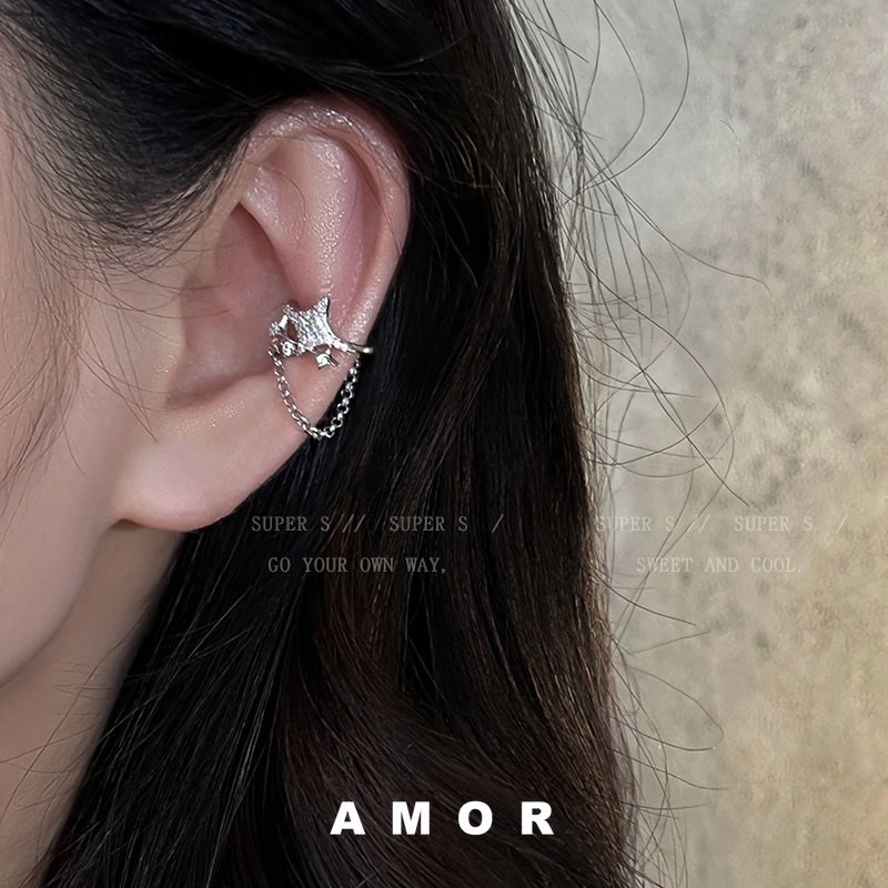 Bintang Jumbai Tanpa Lubang Telinga Klip Tulang Telinga Wanita 2023fashion Baru Anting Klip Telinga Dengan Indra Desain