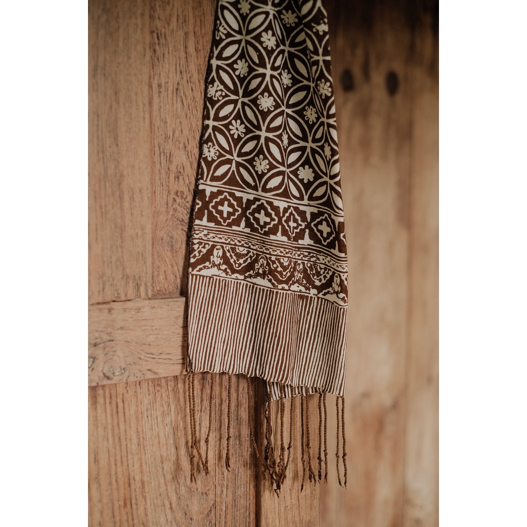 RATU - Scarf Batik TCR Kawung 3 Brown