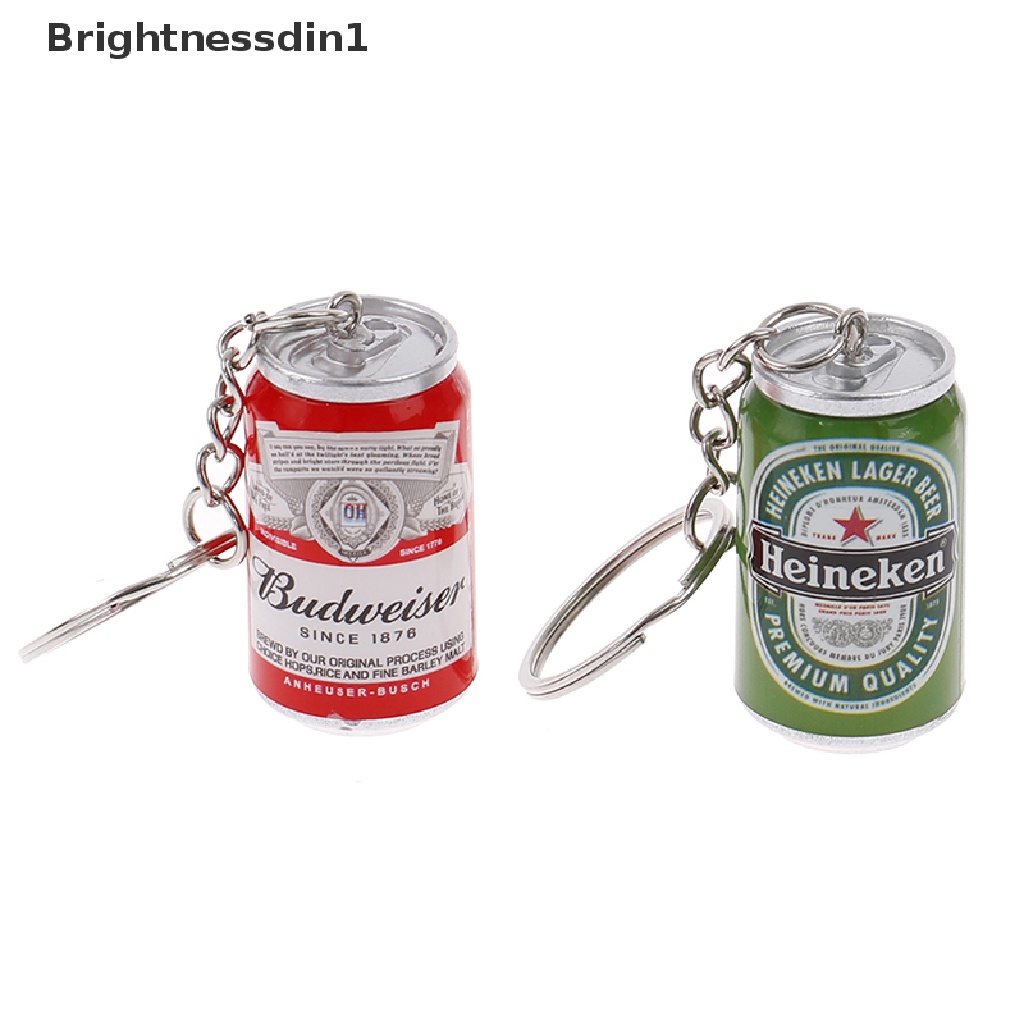 [Brightnessdin1] Simulasi Gantungan Kunci Bir Kaleng Beer Can Keyring Pasangan Keren Ransel Dekorasi Butik