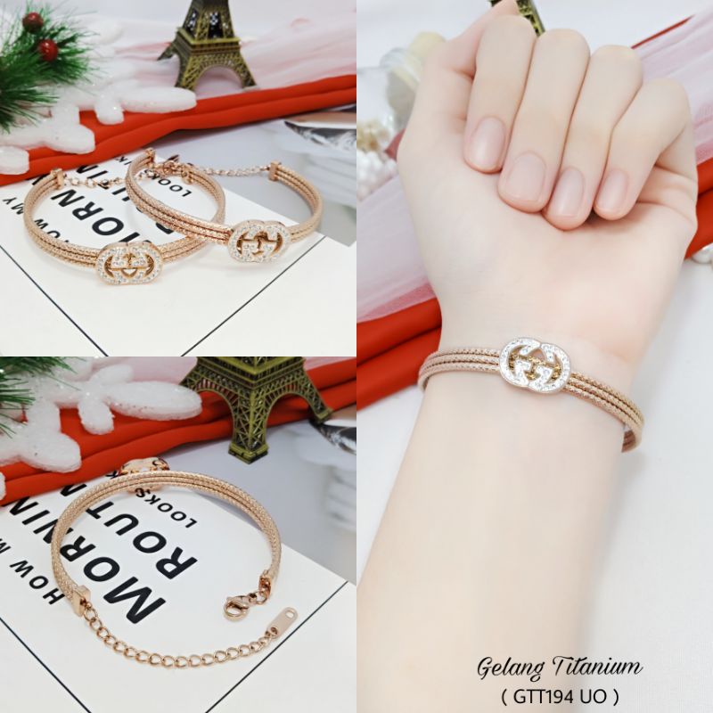 Gelang Titanium Wanita/Titanium Gelang Dewasa GTT194-196 UO