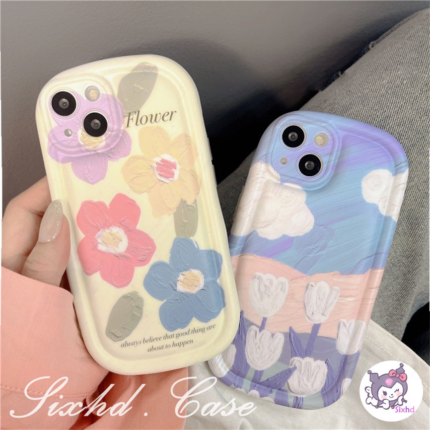 For Redmi Note 12 11 11s 10s 9s 10Pro Redmi 12 12C 10C 11A 10A 9C 9T 9A A2 A1 Xiaomi 11 Lite Poco M3 X3Pro NFC Simple AirBag Clear Case Ins Oil Painting Flowers Soft Camera Lens Protection Cover