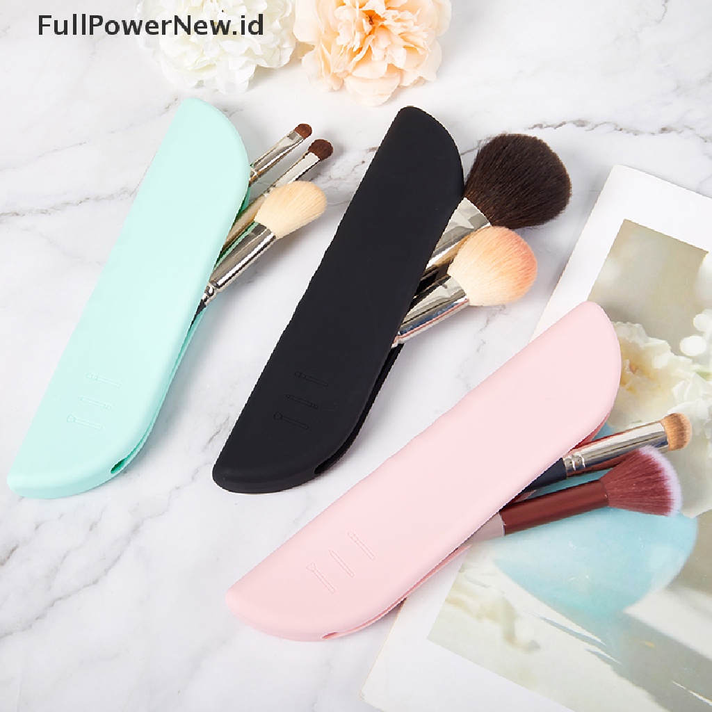 Power 1PC Kuas Makeup Travel Tas Silikon Brush Wajah Kosmetik Holder Organizer ID