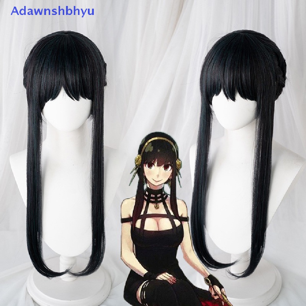 Adhyu Anime SPY X FAMILY Yor Forger Panjang Hitam Cosplay Wig Rambut Tahan Panas Sintetis SPY Keluarga Halloween Bermain Peran Wig ID