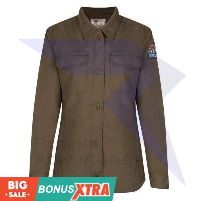Kemeja Cewek EIGER1989 WANOKAKA SHACKET SHIRT Brown 91000 6795 Original  KEREN AWET