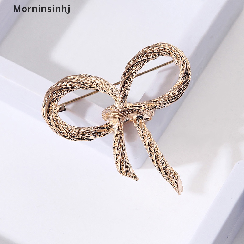 Mornin Fashion Busur Bros Untuk Wanita Ikatan Simpul Bros Pin Safety Lapel Pin Brooch Pernikahan Perhiasan Aksesoris id