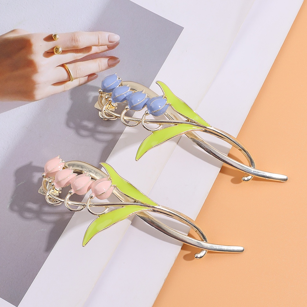 Tulip Mutiara Jepit Rambut Sederhana Populer Hiasan Kepala Jepit Rambut Aksesoris Rambut Hair Pin Elegan Besar Hair Claw Korean INS Style Gadis Vintage Wanita