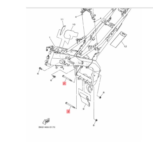 baut gantungan mesin new r15 vva v3 mt15 xsr vixion r wr 155 ori ygp 90105-10886