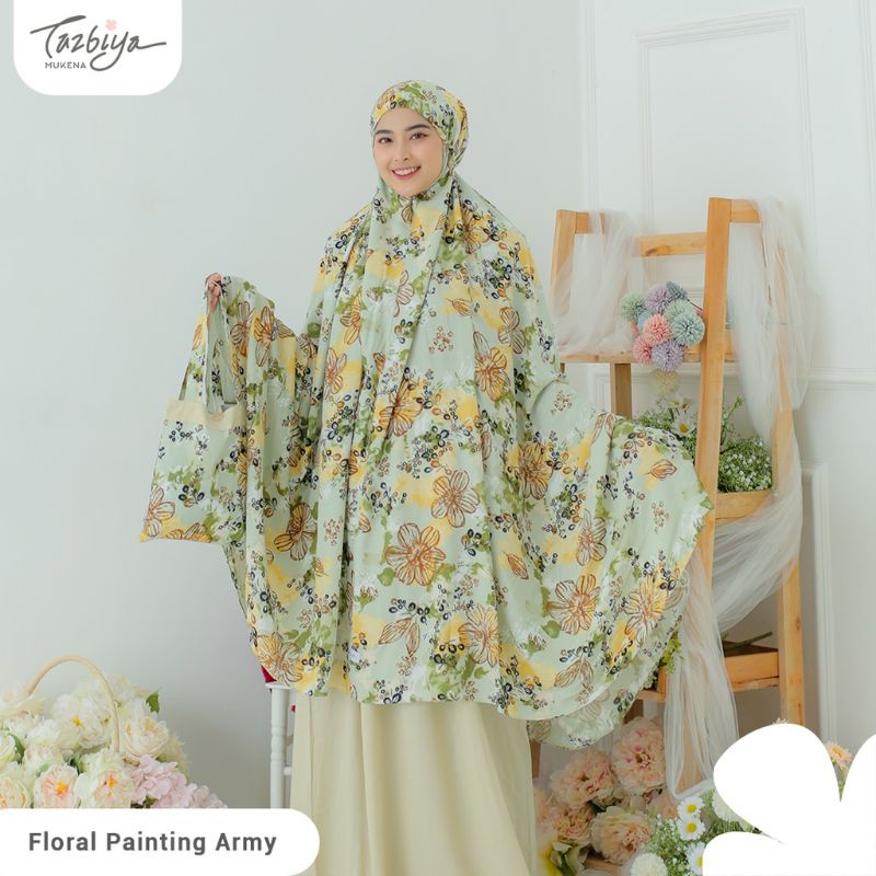 Mukena Tazbiya Kombinasi Floral Painting Series Allsize