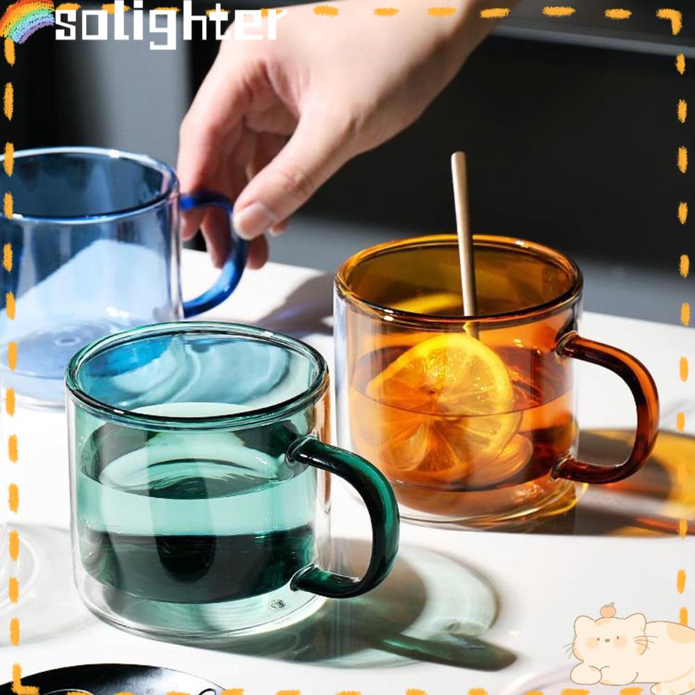 Solighter Cangkir Kopi Home Borosilicate Mug Color Cup