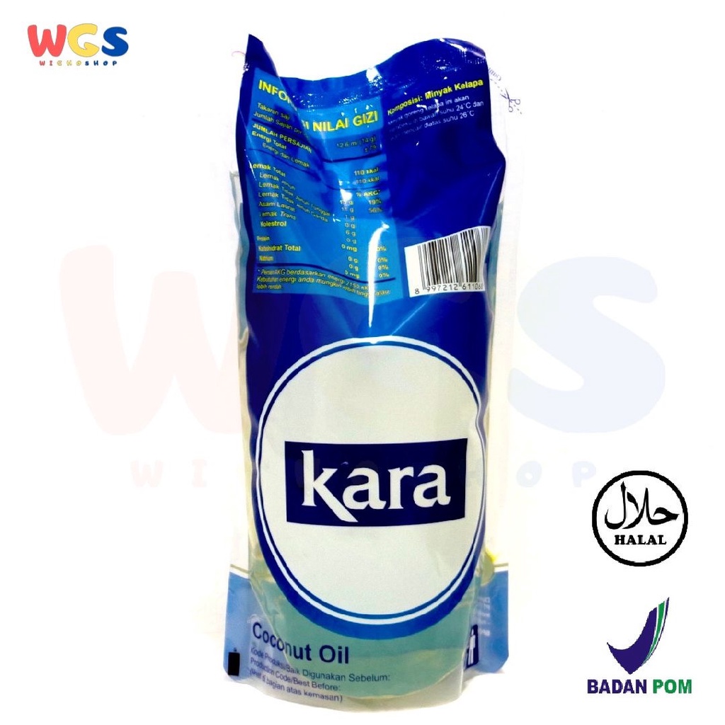 Kara 100% Coconut Oil 1 Ltr - Coconut Cooking Oil - Minyak Masak