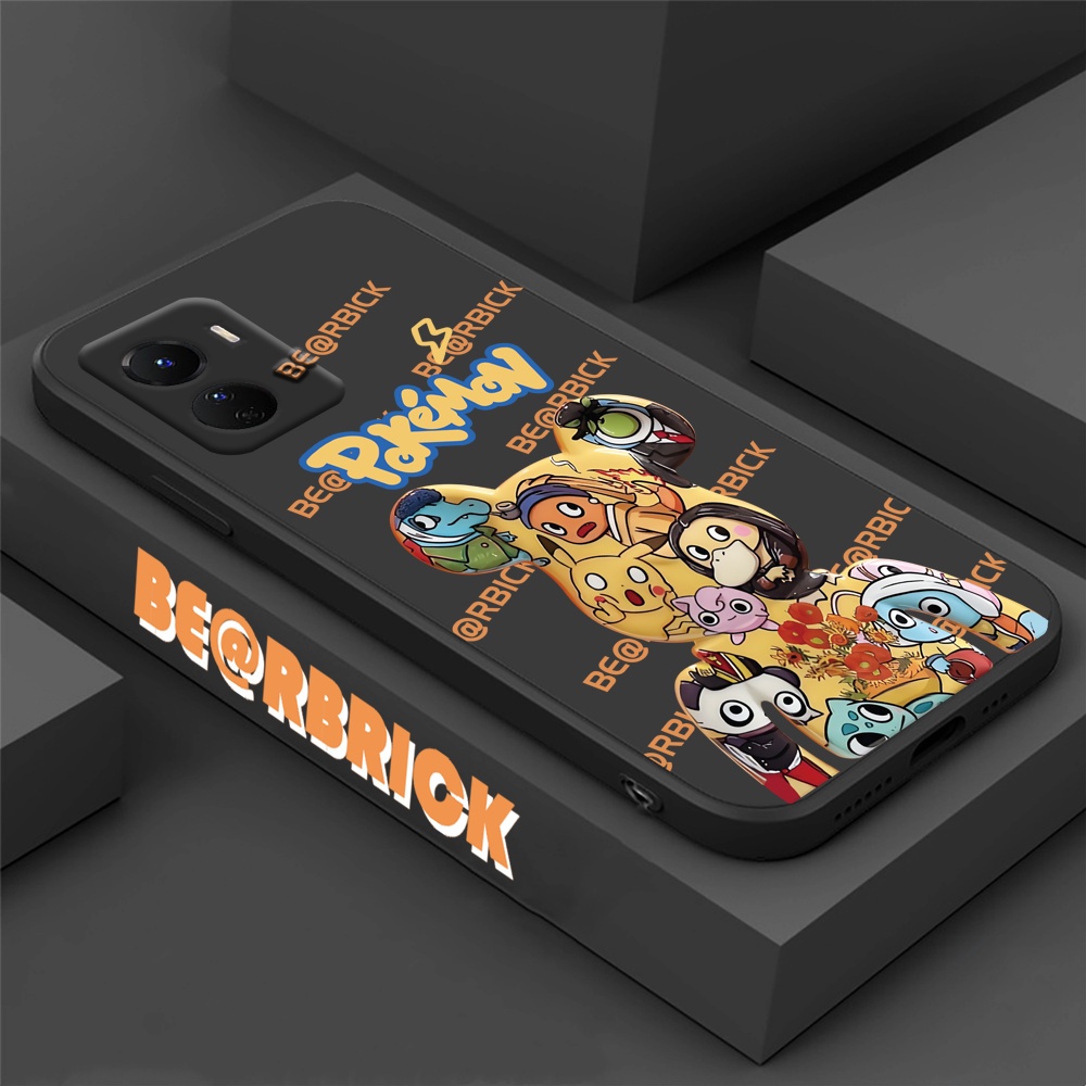 Casing Mewah Baru OPPO A17 A57 2022 A15 A16 A16K A54 A53 A12 A5S A7 A3S A11k A52 A92 A94 A37 F9 A1K Bearbrick Dan Pokemon Silikon Lembut Phone Cover