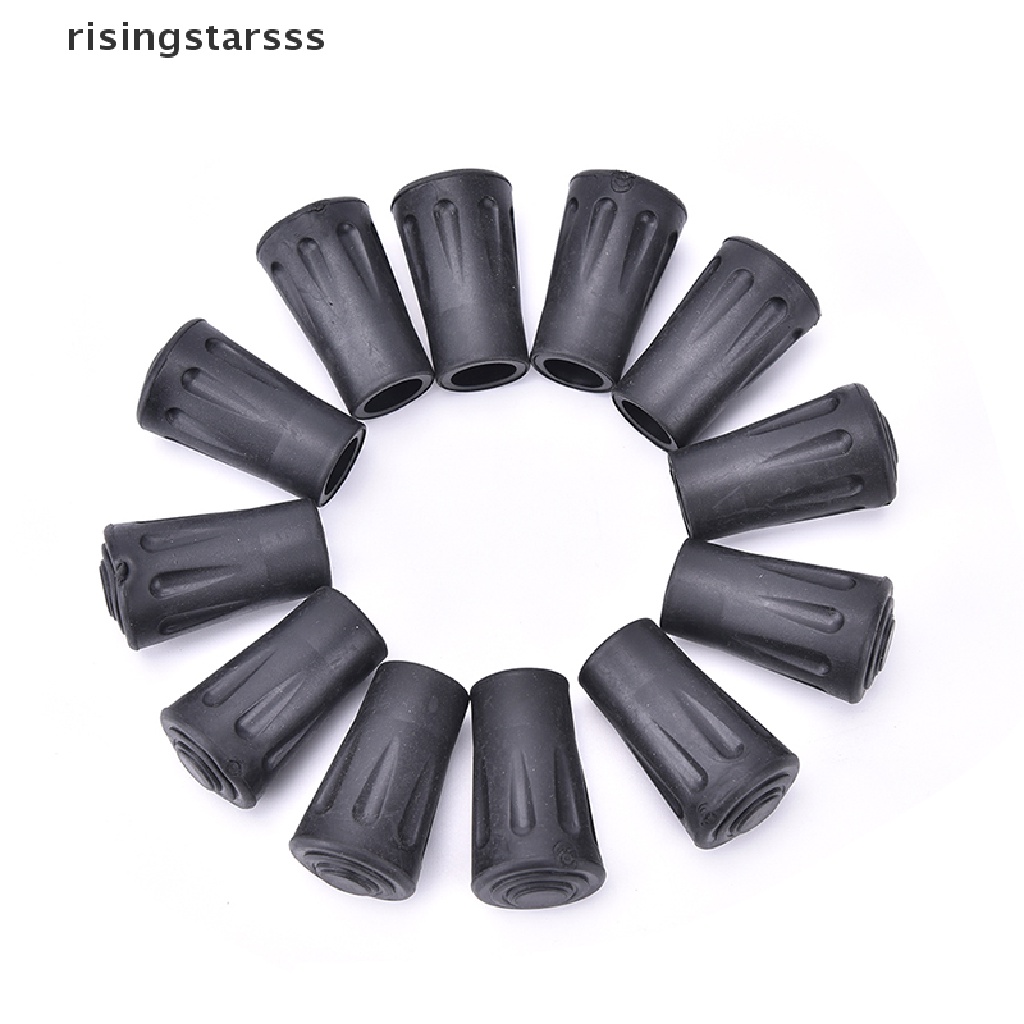 Rsid Span-New12-Karet Bertulang Tip End Cap Palu Tiang Trekking Hiking Walking Stick Jelly