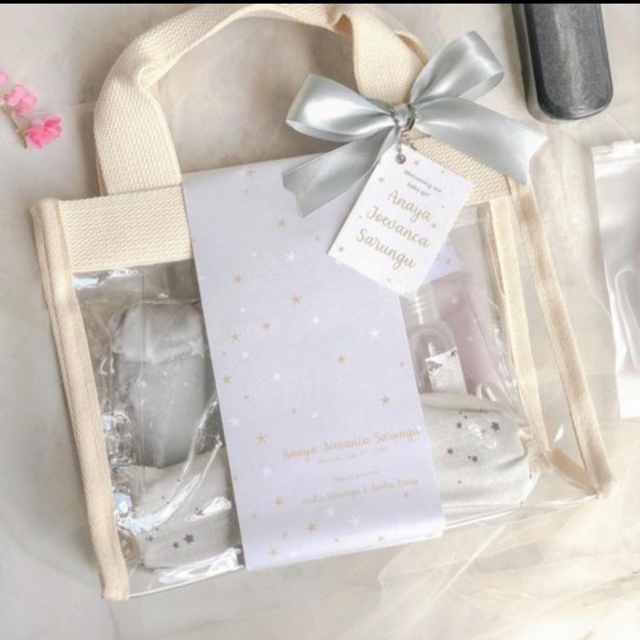 

⭐BISA COD⭐ pvc bag transparan packaging hampers30x18x25