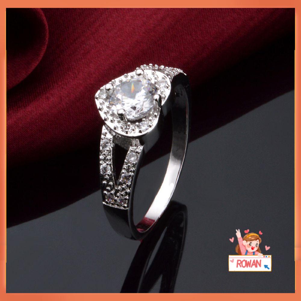 R-flower Jewelry Rings Populer Buatan Tangan Ukir Perhiasan Fashion Zirkon Batu Rings