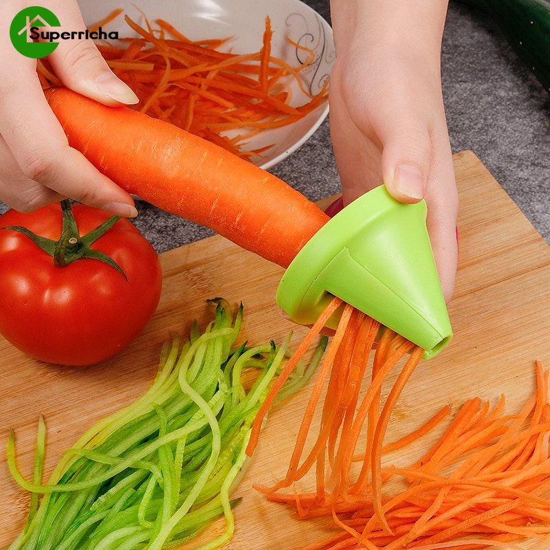 Hot Sale/Kitchen Vegetable Fruit Slicer Shred Device/Pemotong Timun Peeler Twister/Parutan Pemotong Lobak Wortel Spiral/Alat Dapur Gadget