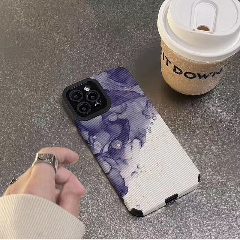 IPHONE [Kulit Domba] Butir Vertikal Soft Case Untuk Iphone7Plus8 Plus X XS XR XS Max11 13 12 14 PRO Max 14 Plus Fashion Ungu halo Gelembung Hadiah Wanita Gadis