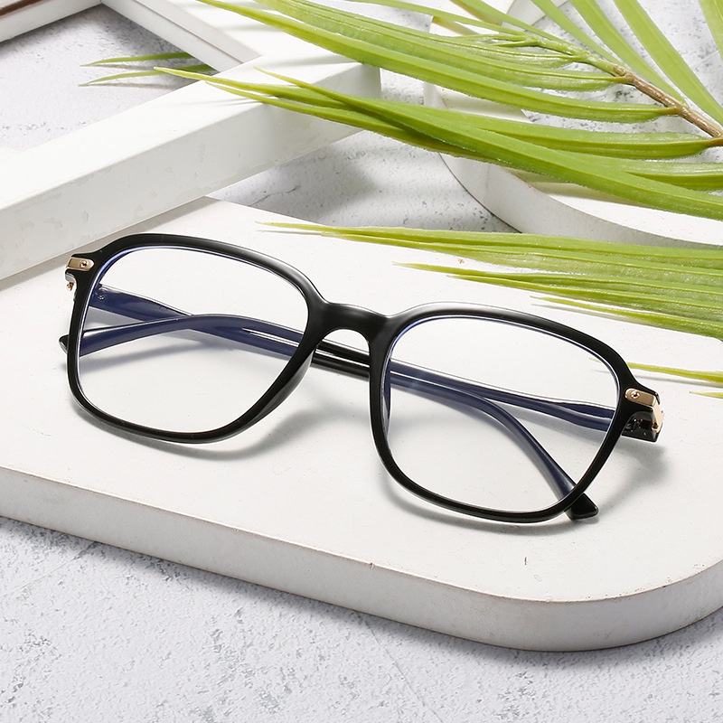 (YUZHU) Korea Fashion Oversized Square Frame Kacamata Baca Anti Radiasi Ultra Ringan HD Plus Eyeglasses