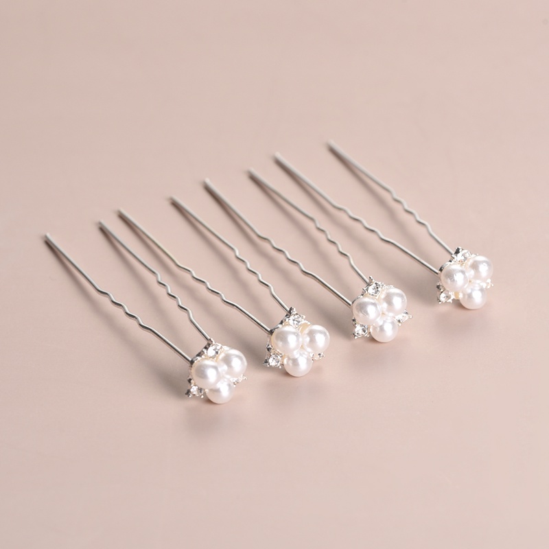 6 Pcs/Set Mewah Putri Styling Rambut Garpu Wanita Elegan Prom Rambut Klip Gadis Bunga Berlian Imitasi Dekorasi Hiasan Kepala Fashion Mutiara Bridal Jepit Rambut