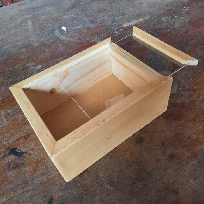 

⭐BISA COD⭐ Kotak kayu acrylic 20x20x6 sliding box kayu tutup akrilik bridemaids