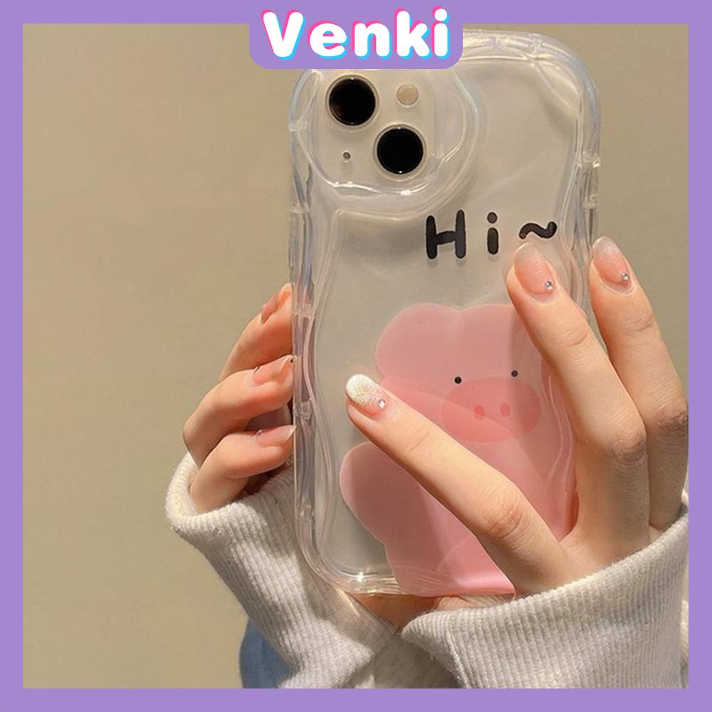 Case iPhone 11 Pro Max TPU Soft Clear Curved Wave Case Cute Cartoon Pig Camera Protection Shockproof For iPhone 14 13 12 11 Plus Pro Max 7 Plus X XR