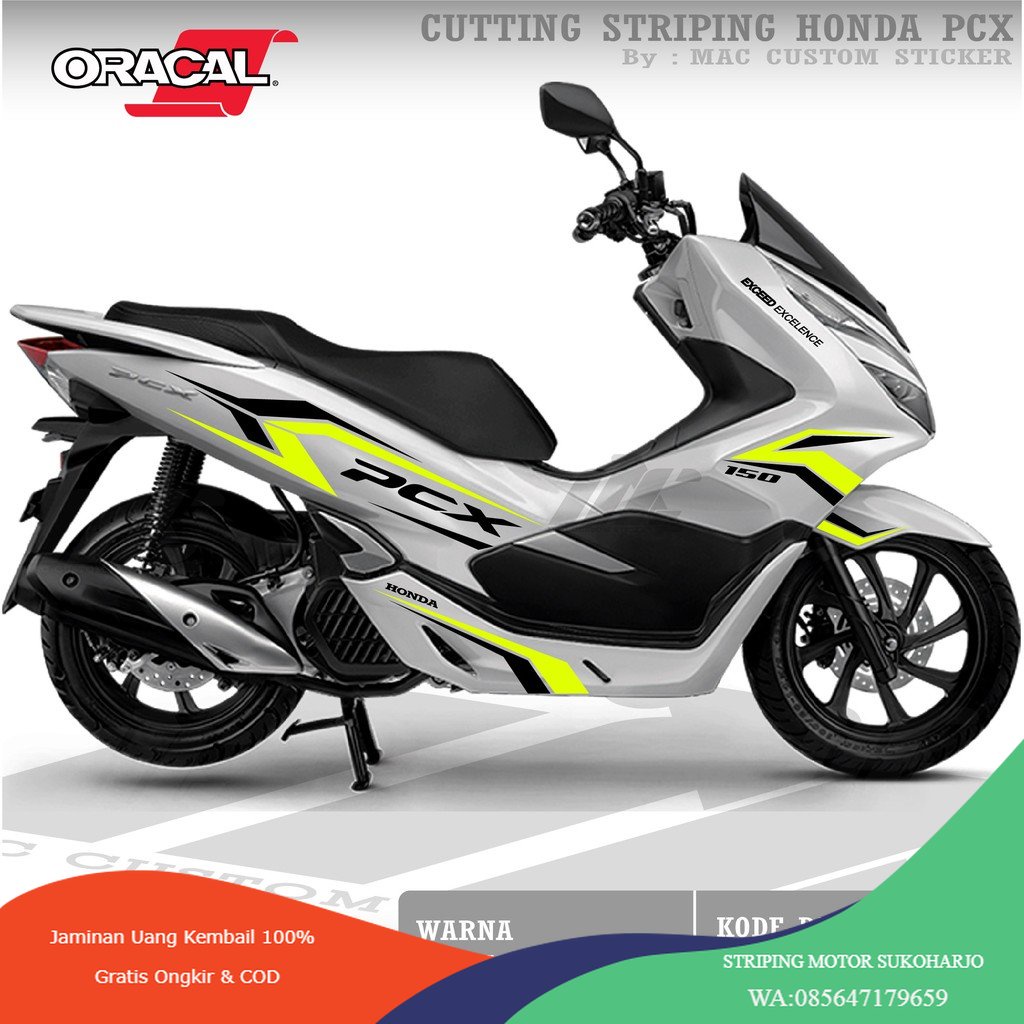 (PREMIUM) CB-PCX-15 - CUTTING STICKER PCX SEMUA WARNA MOTOR - WARNA STIKER KUNING STABILO