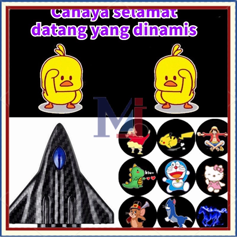 【READY STOCK】1 Buah Lampu LED Dinamis, Proyektor Pintu Kartun, Lampu Laser LED Nirkabel Animasi Dinamis