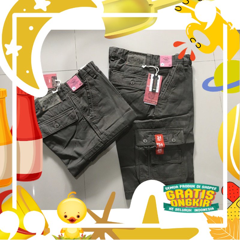 Celana pria celana cardinal cargo pendek/ hitam oren ungu tosca khaki