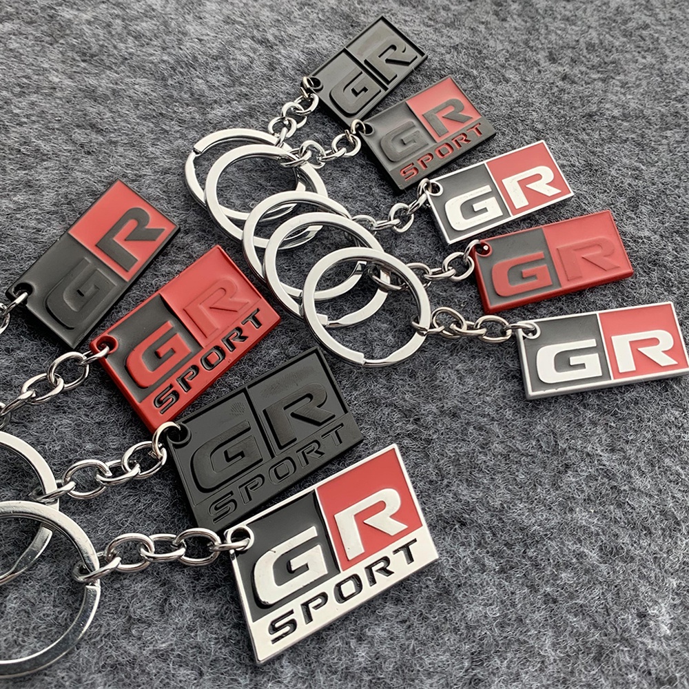 Toyota GR SPORT Mobil Gantungan Kunci Rantai Liontin 3D Tiga Dimensi Logam Aluminium Stiker Pribadi Kreatif Dekorasi Keychain