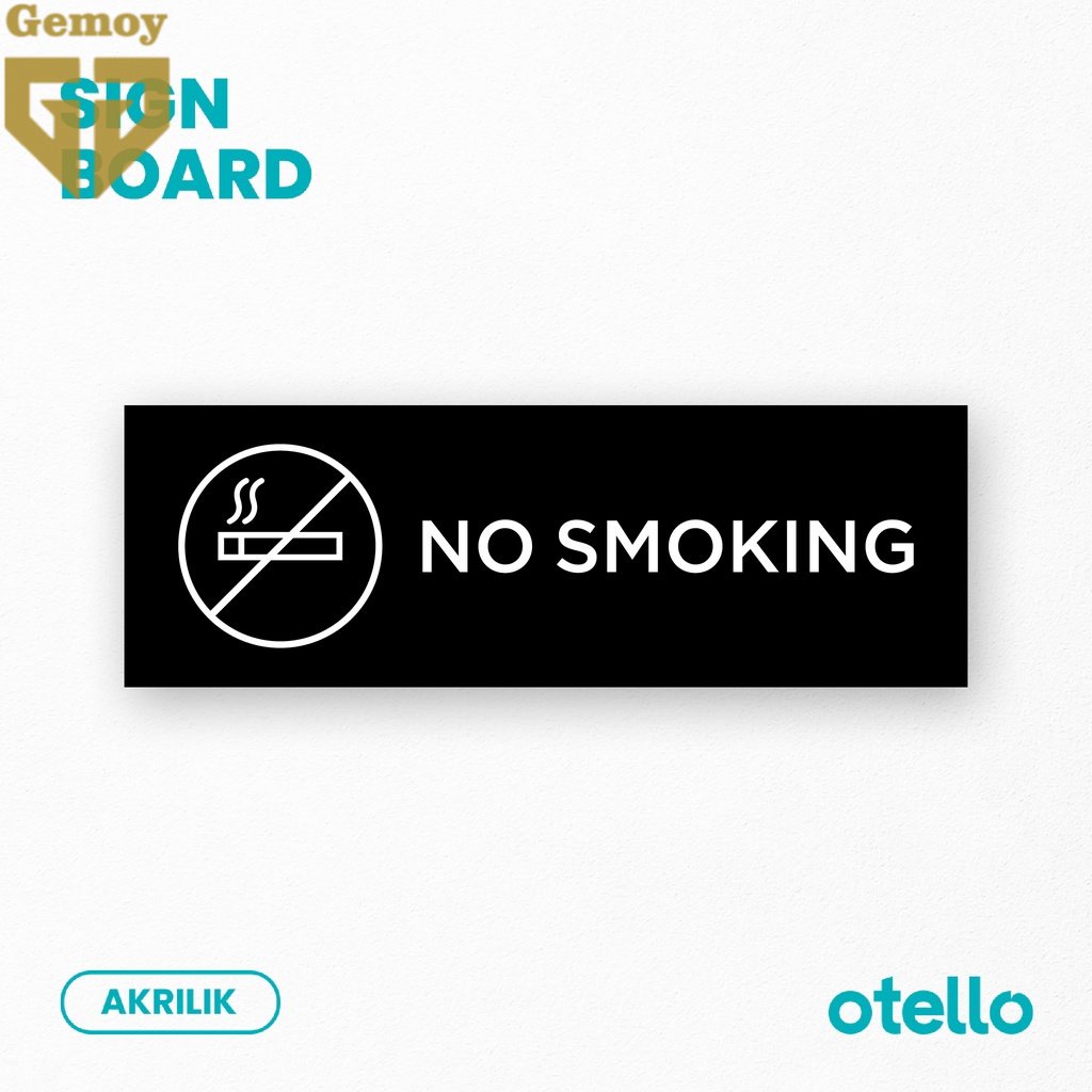 No Smoking Sign Akrilik Papan Nama Ruangan Dilarang Merokok Label Tempel Nama Rambu Ruang Acrylic