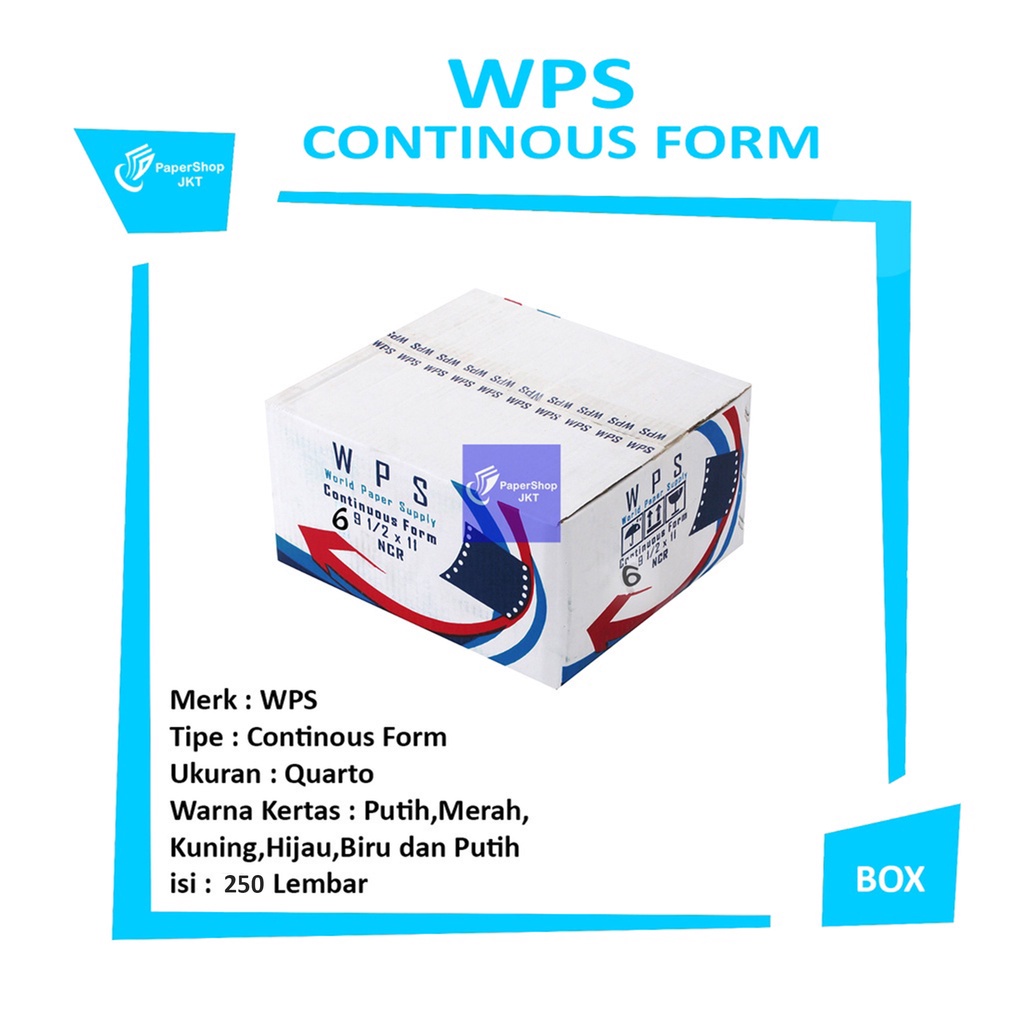 

WPS - Continous Form 6 Ply 9 1/2 x 11 ( K6 WPS ) NCR - Box