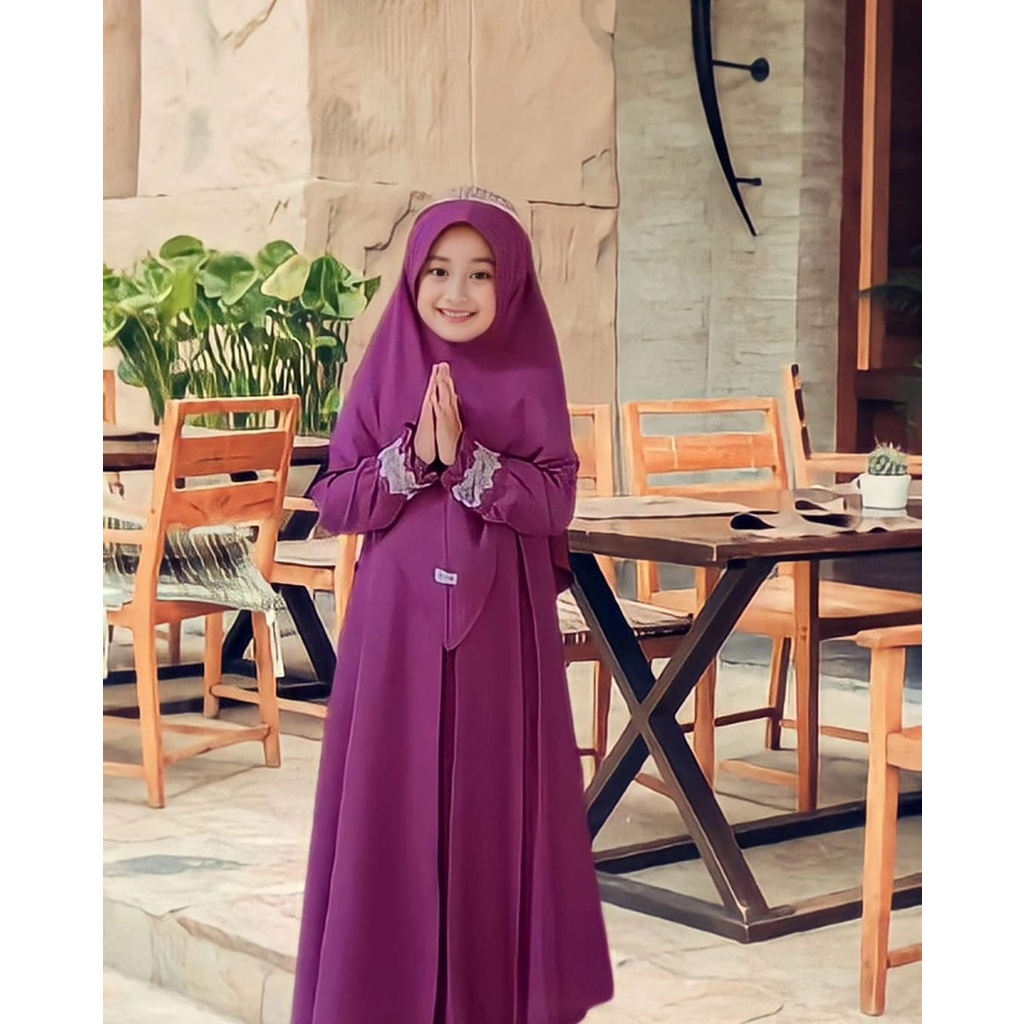 Kirana Syarii Mom And Kids Matt Ceruty Babydoll Apk Renda Size Fit To XL Besar OOTD Gamis Wanita Couple