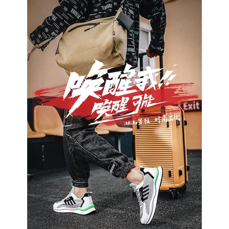 GROSIRTAS LV0230 Sepatu Sneakers Pria Import Motif Gun Chao Fashion Casual Shoes Terbaru