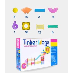 DISKON SHOPEE/ Tinkermags Ball Run Magnetic/Magnetic Ball Run Expansion/Marble Run - 58pcs