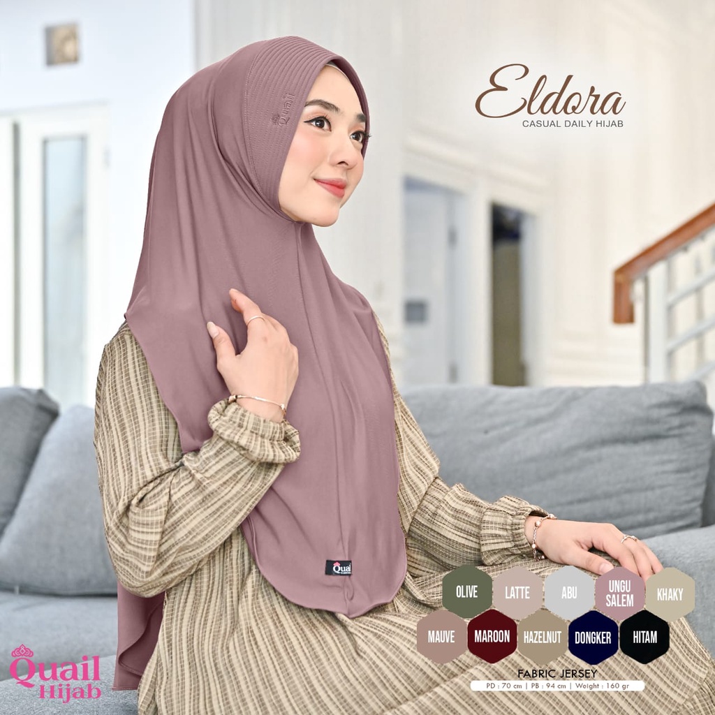 Eldora Hijab Daily Original Quail Hijab Instan Jersey original Quail Eldora Quail Hijab Instan Quail
